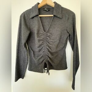 BCX Charcoal Knit Cardigan